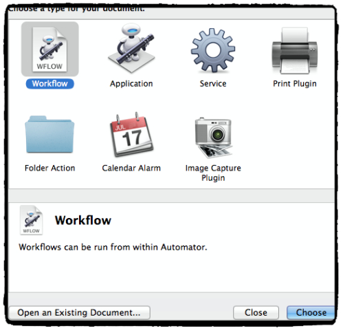 Automator New Service