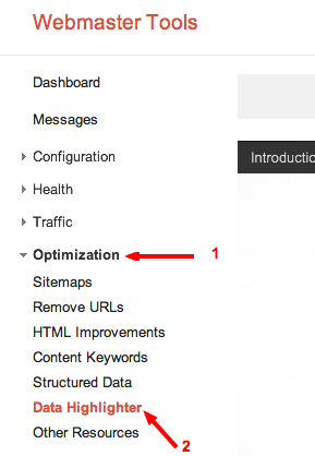 Data Highlighter in Webmaster Tool