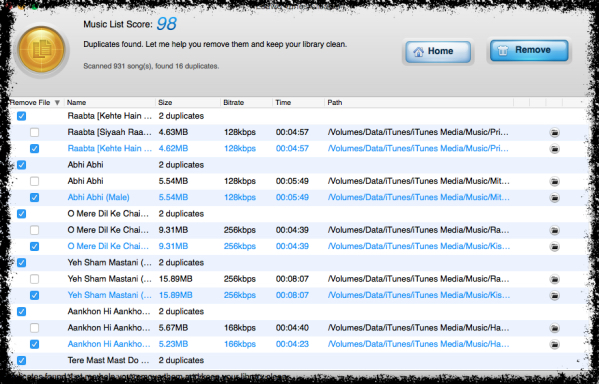 Tunes Cleaner - Remove Duplicates